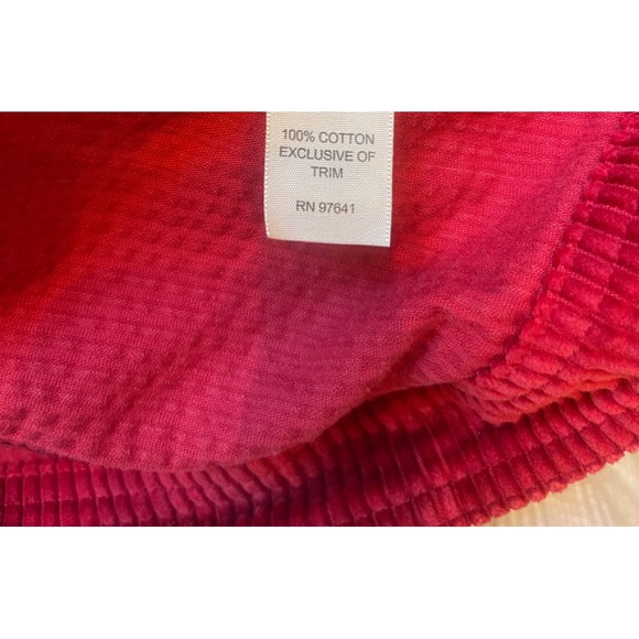 JJill Sz XS Red Large Wall Soft Corduroy with Crushed Velvet Collar Jean Jacket - Picture 3 of 6